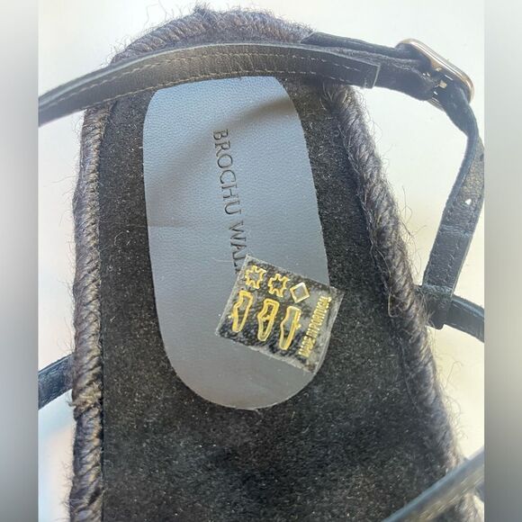 Brochu Walker Dawson black strappy gladiator fisherman espadrille sandals New. 9 - Picture 11 of 14